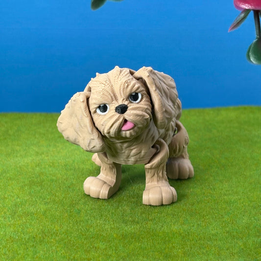 Shih Tzu Dog Figurine | Articulated Puppy Pal | Flexi Desk Pet | Dog Lover Gift | 3D Printed Decor