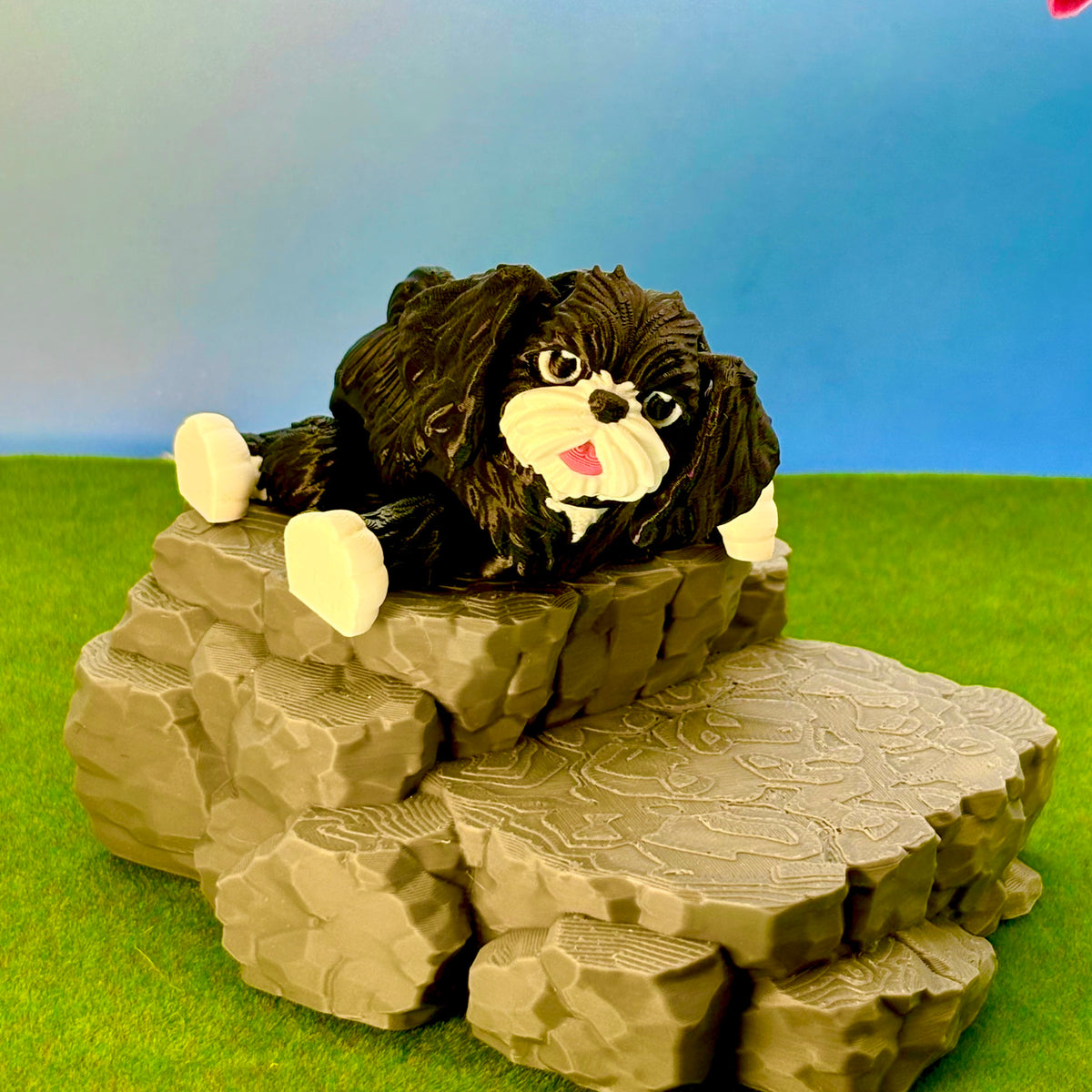 Shih Tzu Dog Figurine | Articulated Puppy Pal | Flexi Desk Pet | Dog Lover Gift | 3D Printed Decor