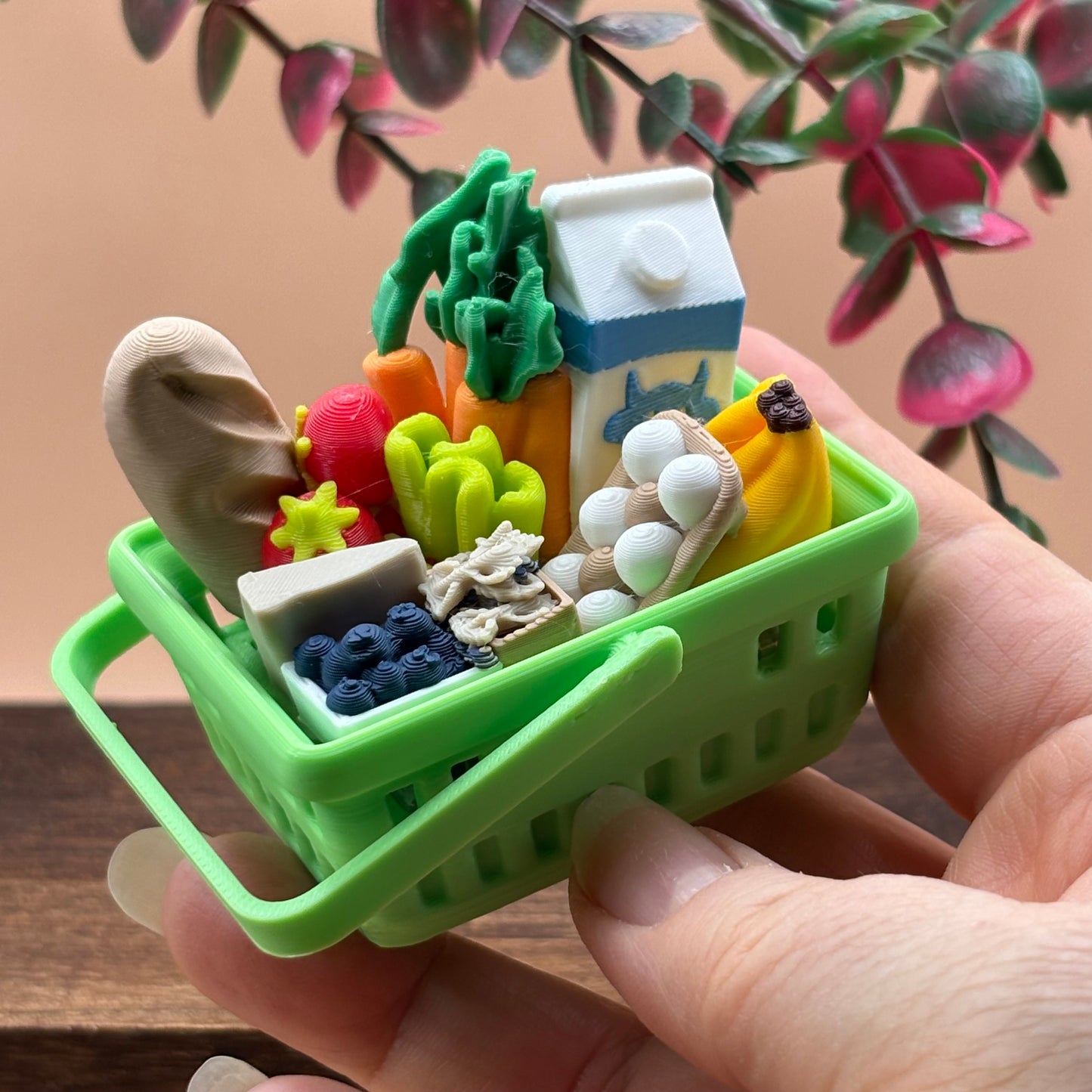 Grocery Basket Clicker | 4-in-1 Fidget Clicker | Mini Shopping Basket | 3D Printed Desk Fidget | Mini Grocery Gift