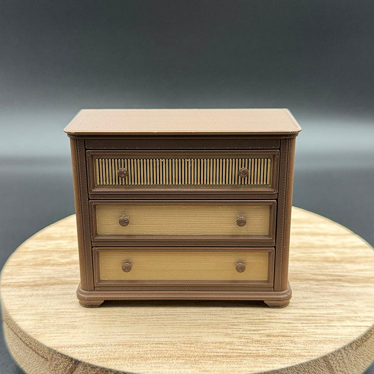3-Drawer Dresser Dollhouse Miniature 1:12 Scale