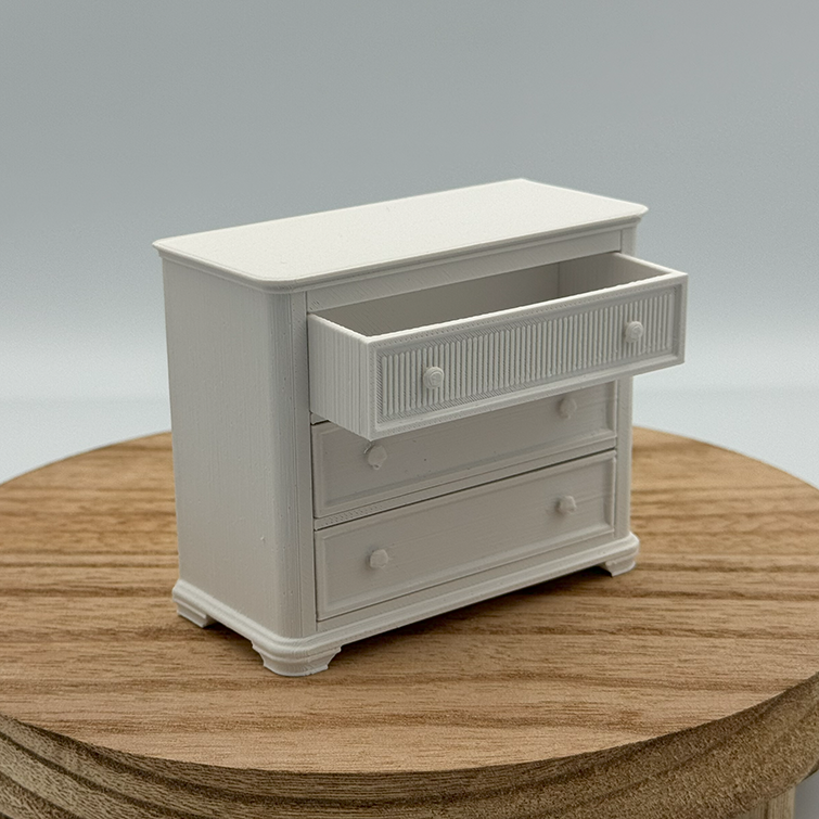 3-Drawer Dresser Dollhouse Miniature 1:12 Scale