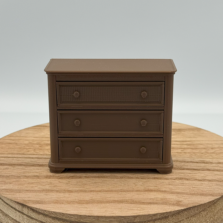 3-Drawer Dresser Dollhouse Miniature 1:12 Scale