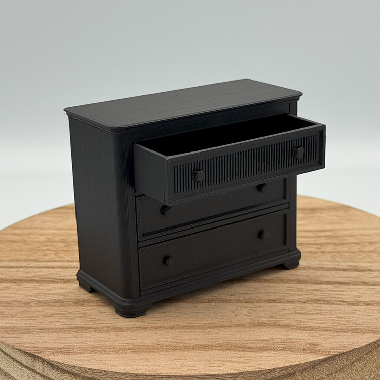 3-Drawer Dresser Dollhouse Miniature 1:12 Scale