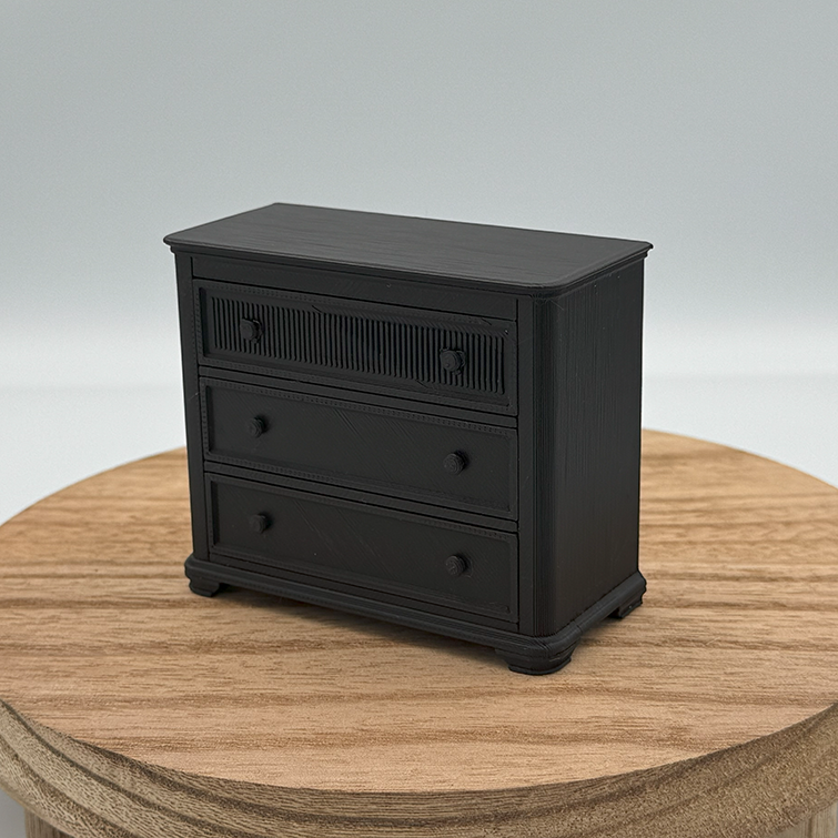 3-Drawer Dresser Dollhouse Miniature 1:12 Scale