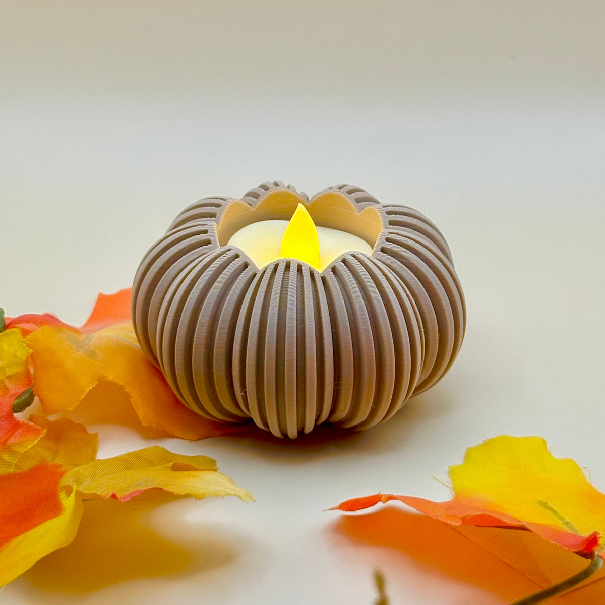 Pumpkin Tealight LED Candleholder | Fall Flameless Pumpkin Candle Holder