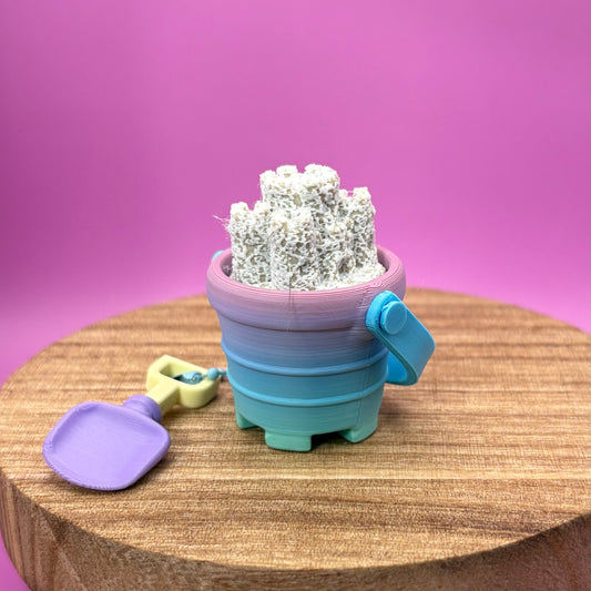 Sandcastle Clicker Keychain | Beach Fidget | Rainbow Colors (may vary) |3D Printed Summer Desk Toy