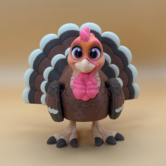 Happy Thanksgiving Turkey Display | Articulating Turkey Figurine | Thanksgiving Table Decoration