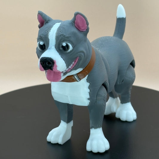 Pit Bull Dog Figurine | Articulated Puppy Pal | Flexi Desk Pet | Dog Lover Gift | 3D Printed