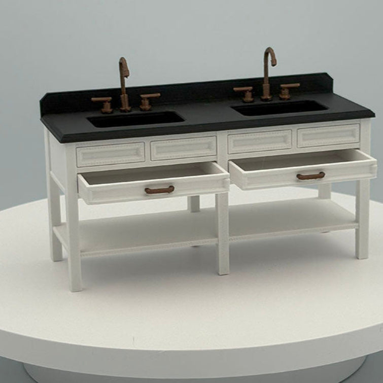 Double Vanity Dollhouse Miniature 1:12 Scale
