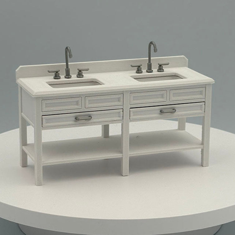 Double Vanity Dollhouse Miniature 1:12 Scale