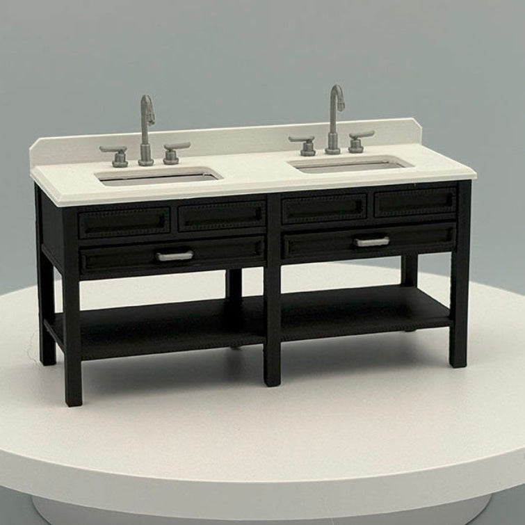 Double Vanity Dollhouse Miniature 1:12 Scale