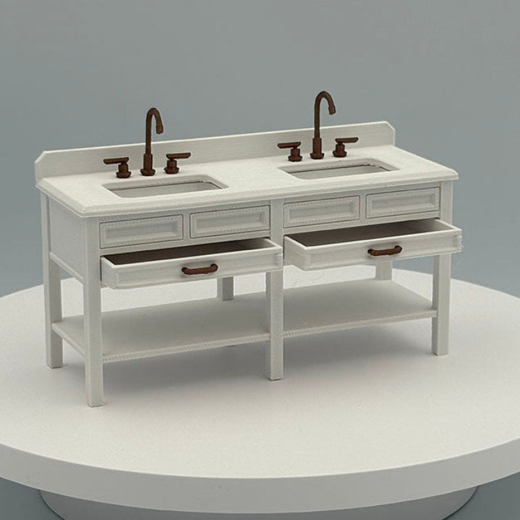 Double Vanity Dollhouse Miniature 1:12 Scale