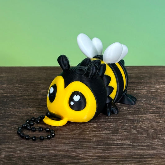 Bee & Queen Bee Keychain Collection | Articulated Collectible Bee Keychains | Bag Charm | 3D Printed Gift