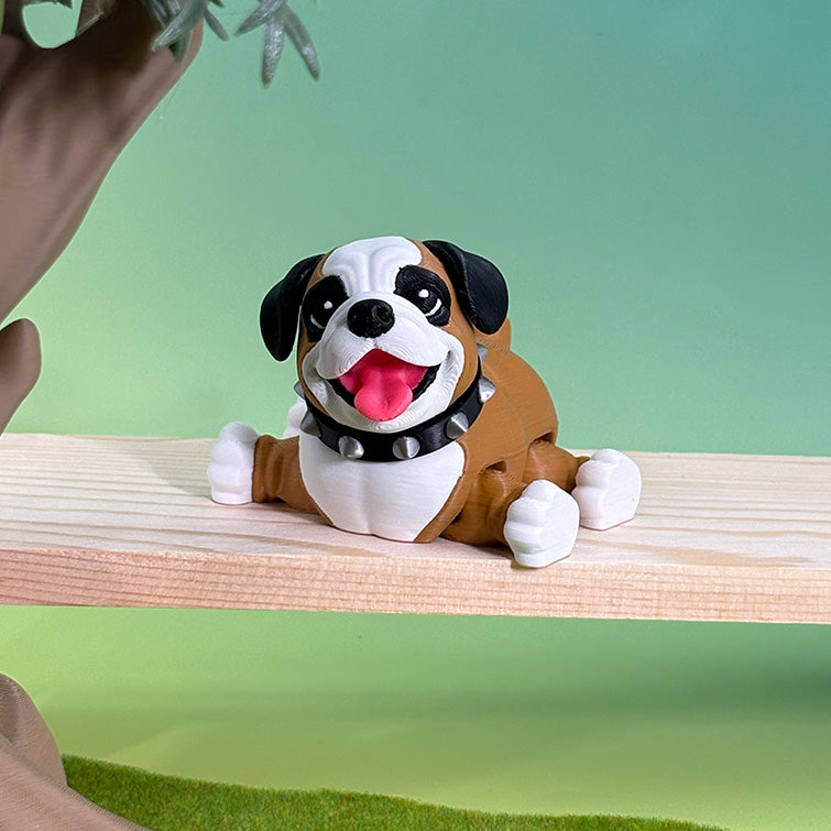 English Bulldog Figurine | Articulated Puppy Pal | Flexible Dog | Dog Lover Gift | Desk Buddy