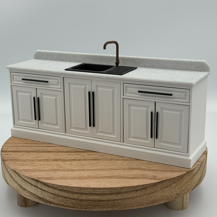 Kitchen Sink Cabinet Dollhouse Minature 1:12 Scale