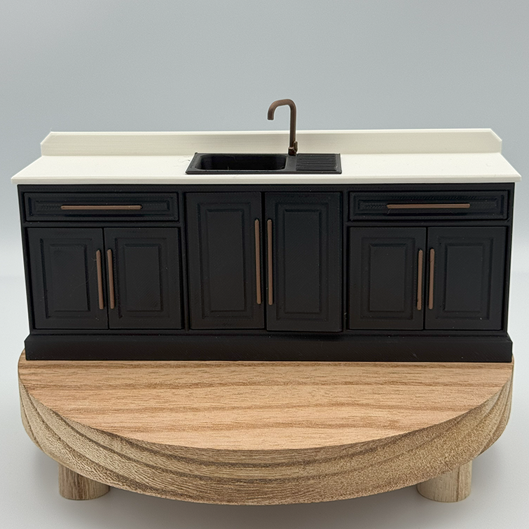 Kitchen Sink Cabinet Dollhouse Minature 1:12 Scale