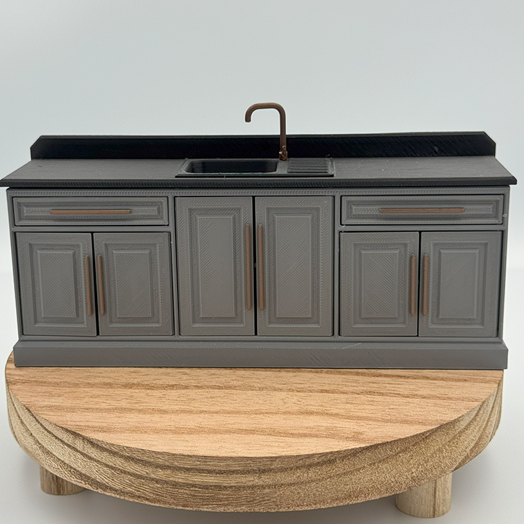 Kitchen Sink Cabinet Dollhouse Minature 1:12 Scale