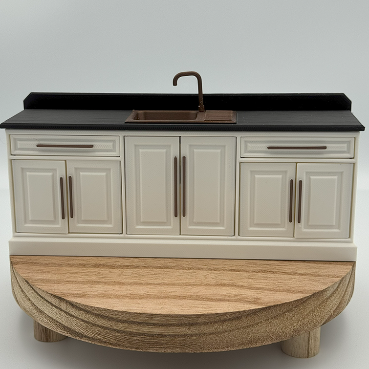 Kitchen Sink Cabinet Dollhouse Minature 1:12 Scale