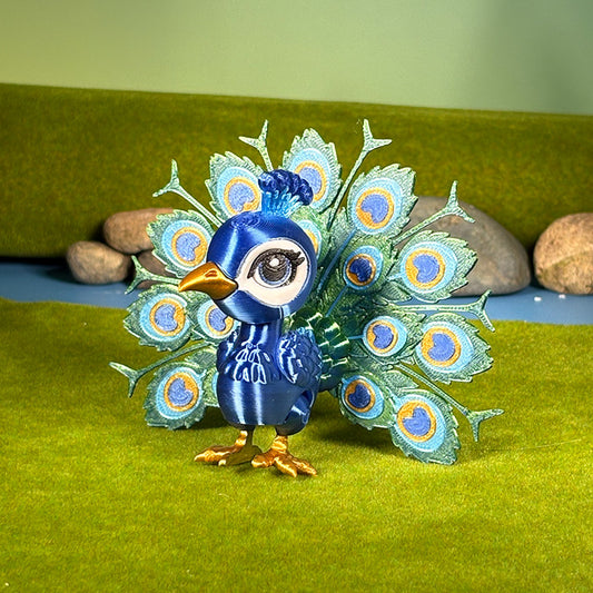 Peacock Figurine – Colorful Peacock Decor, Elegant Bird Collectible, 3D Printed Gift