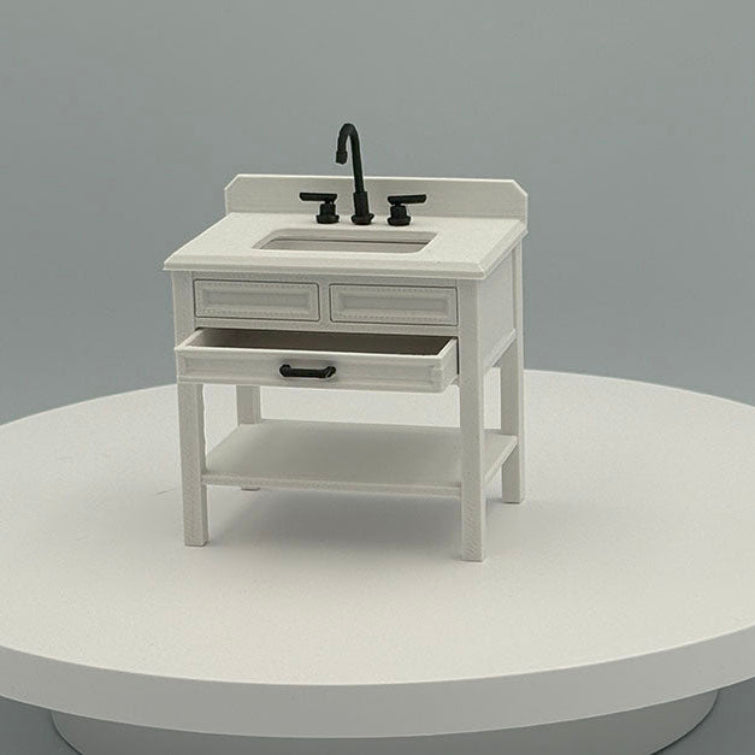 Single Vanity Dollhouse Miniature 1:12 Scale