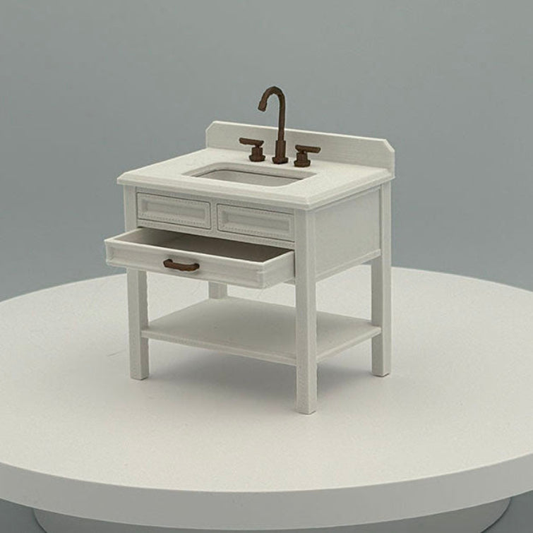 Single Vanity Dollhouse Miniature 1:12 Scale