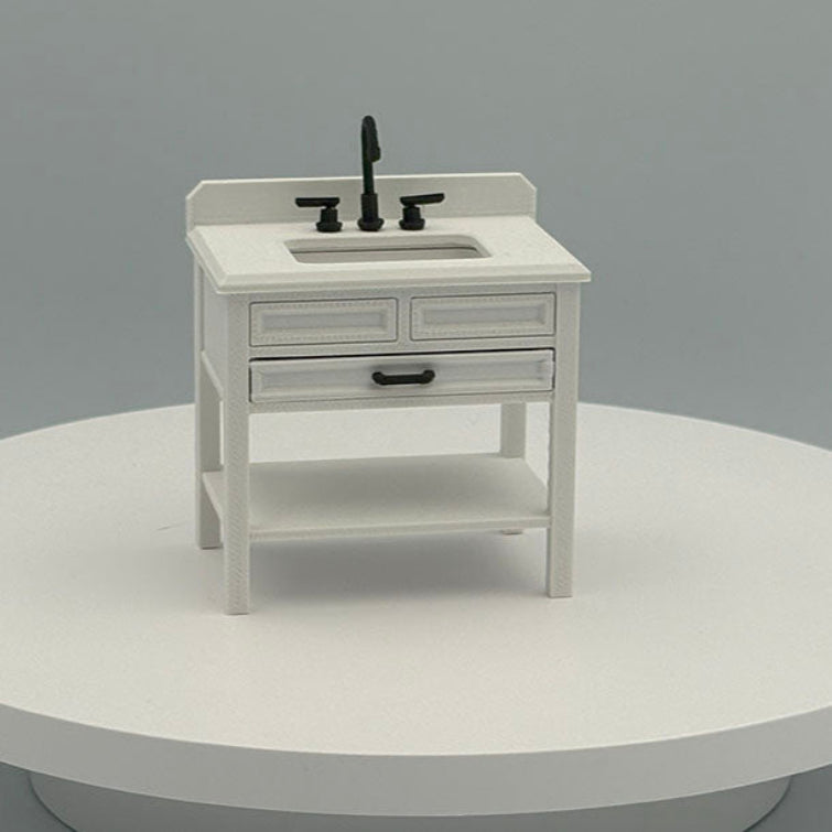 Single Vanity Dollhouse Miniature 1:12 Scale
