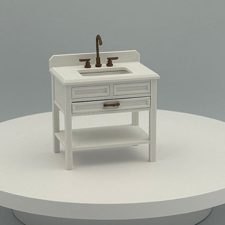 Single Vanity Dollhouse Miniature 1:12 Scale