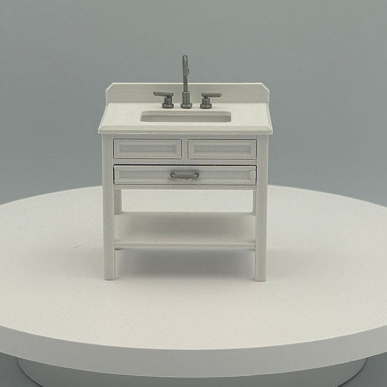 Single Vanity Dollhouse Miniature 1:12 Scale