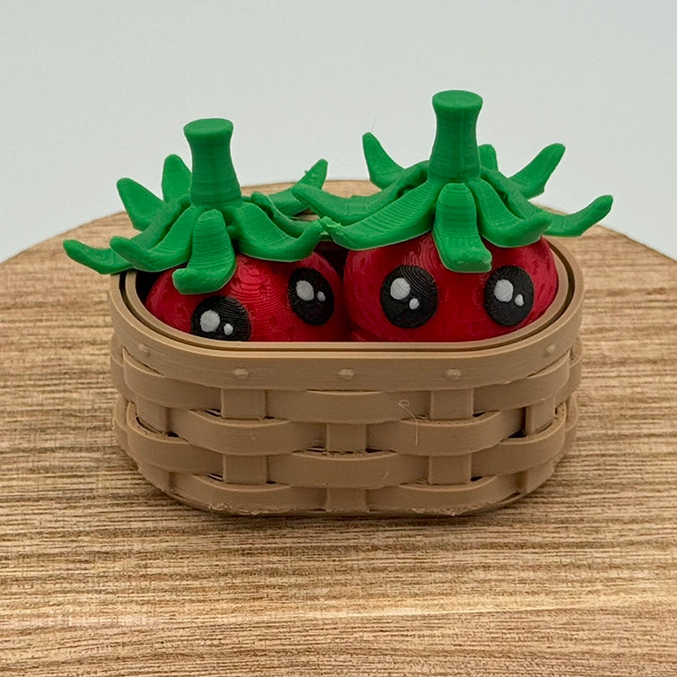 Basket of Two Silly Strawberry Fidgets