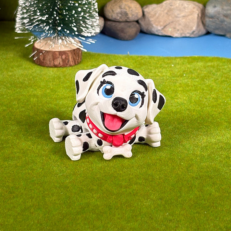 Dalmatian Puppy Pals – Firefighter Dalmatian & Spotted Puppy, Sold Separately, Cute Dog Figurines