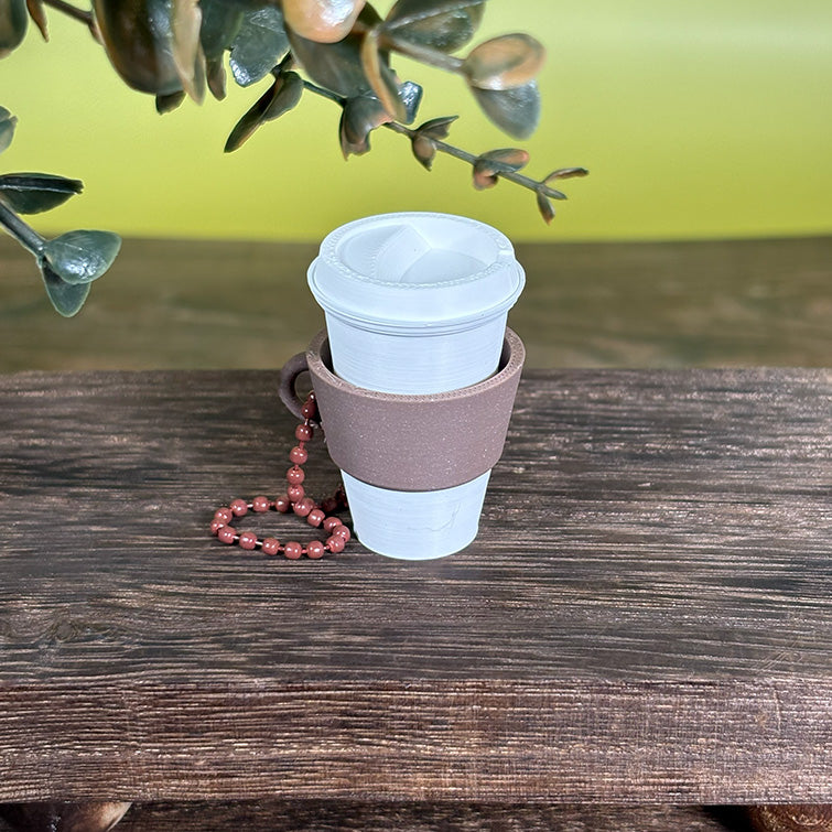 Latte Clicker Cup Keychain – Cute Coffee Fidget Toy | White, Matcha & Red Cup Options | Smiley Stress Relief Clicker