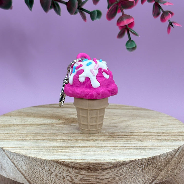 Ice Cream Cone Clicker Keychain
