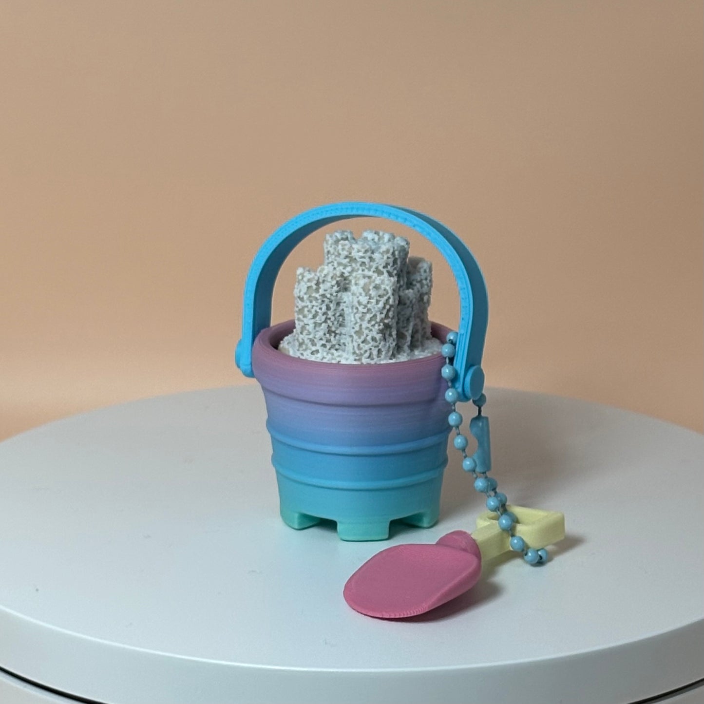 Sandcastle Clicker Keychain | Beach Fidget | Rainbow Colors (may vary) |3D Printed Summer Desk Toy