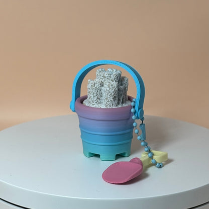 Sandcastle Clicker Keychain | Beach Fidget | Rainbow Colors (may vary) |3D Printed Summer Desk Toy