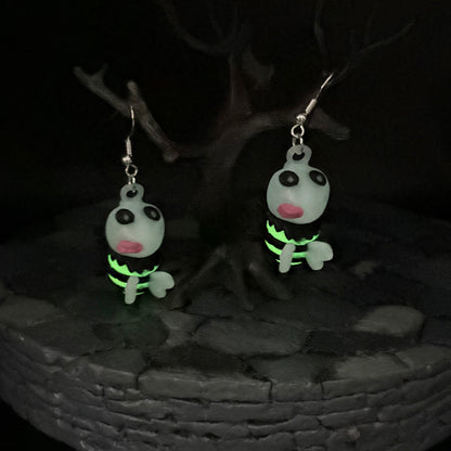 Glow-in-the-Dark ZomBee Earrings | Articulated Sterling Silver Lightweight Jewelry | 3D Printed Bee Gift