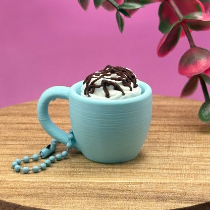 Clicker Cup Keychain | Sweetheart Collection | Coffee, Latte, Hot Chocolate Bag Charm | Desk Gift