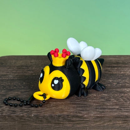 Bee & Queen Bee Keychain Collection | Articulated Collectible Bee Keychains | Bag Charm | 3D Printed Gift