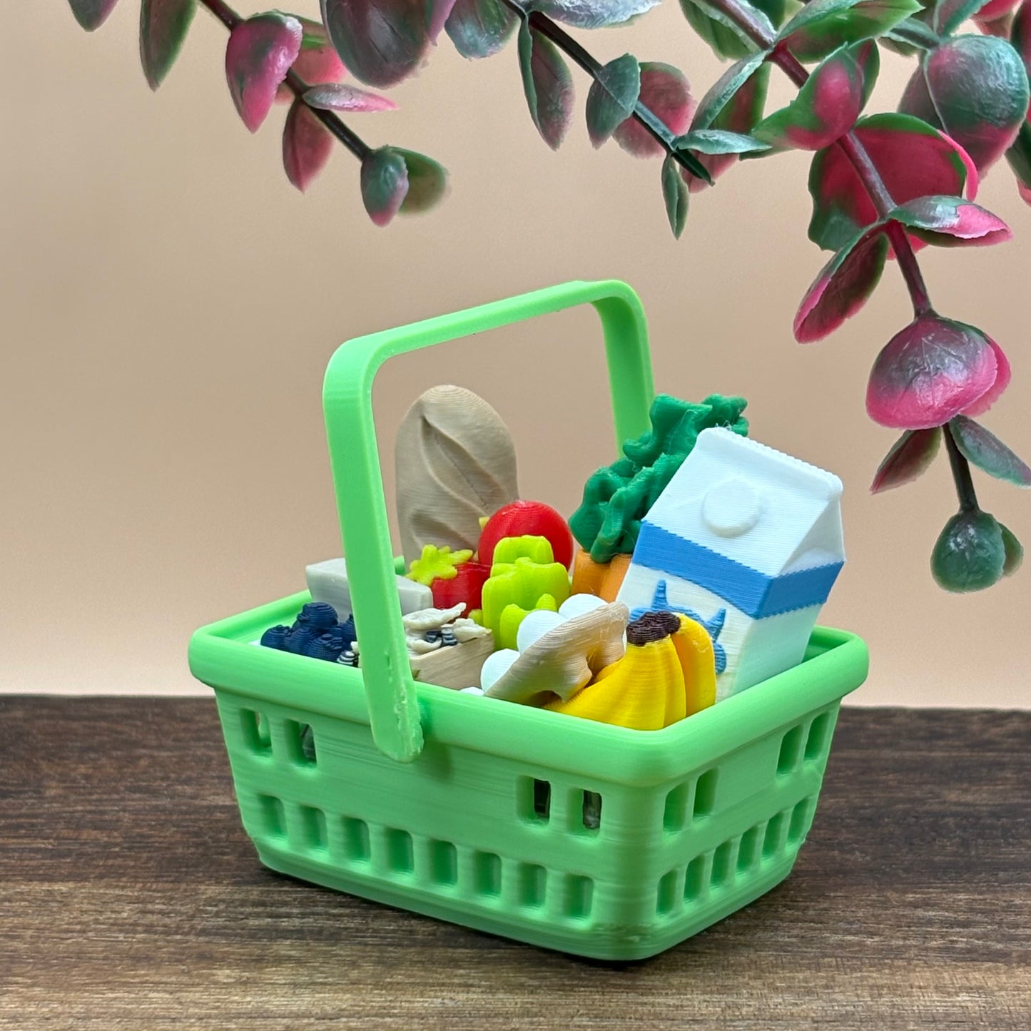 Grocery Basket Clicker | 4-in-1 Fidget Clicker | Mini Shopping Basket | 3D Printed Desk Fidget | Mini Grocery Gift