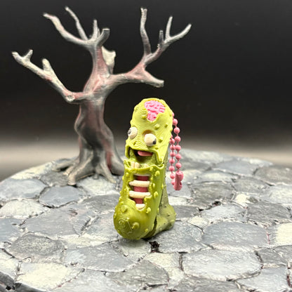 Halloween Pickle Fidget | Articulated Witch, Zombie, or Frankenstein Keychains | Frankenstein (w/stand) Desk Buddy | 3D Printed Gift