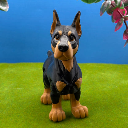 Doberman Dog Figurine | Articulated Puppy Pal | Flexi Desk Pet | Dog Lover Gift | 3D Printed