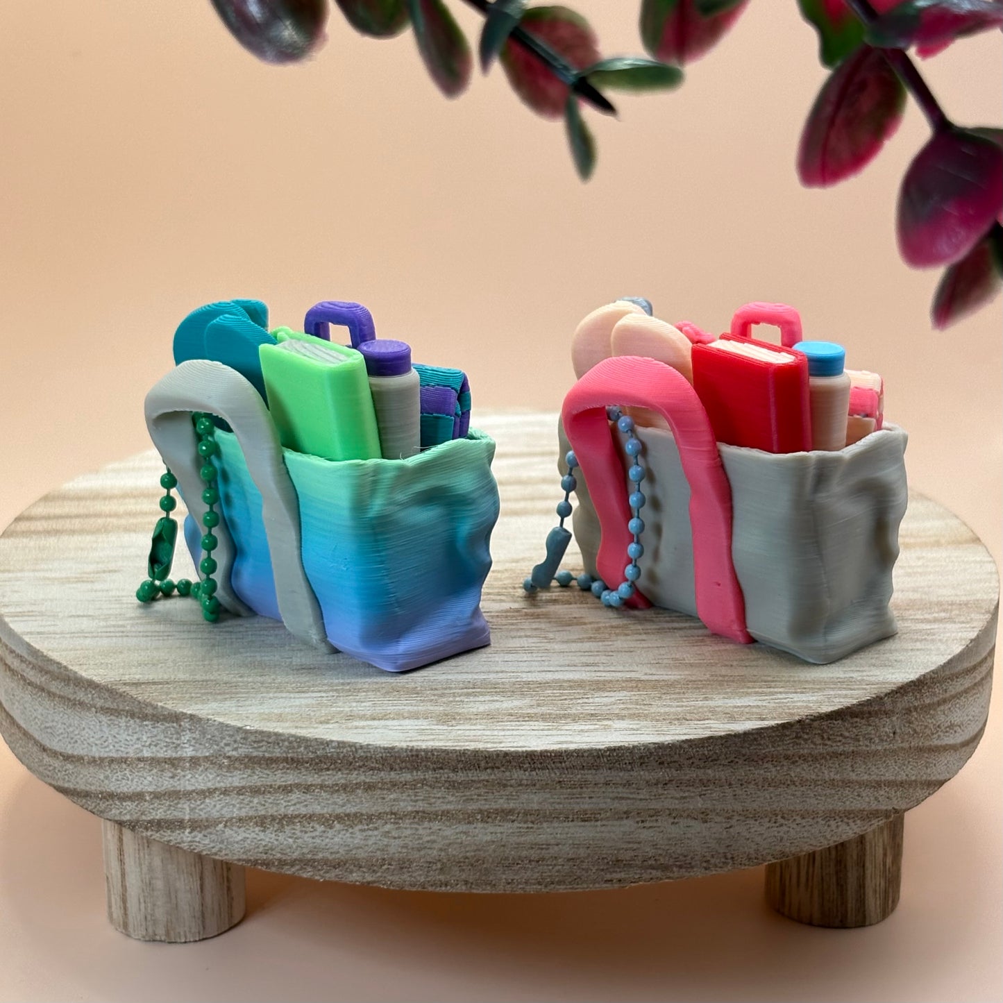 Beach Bag Clicker Keychain | Double Click Fidget | 3D Printed Beach Bag | Mochi Makes | Purse Charm | Summer Gift