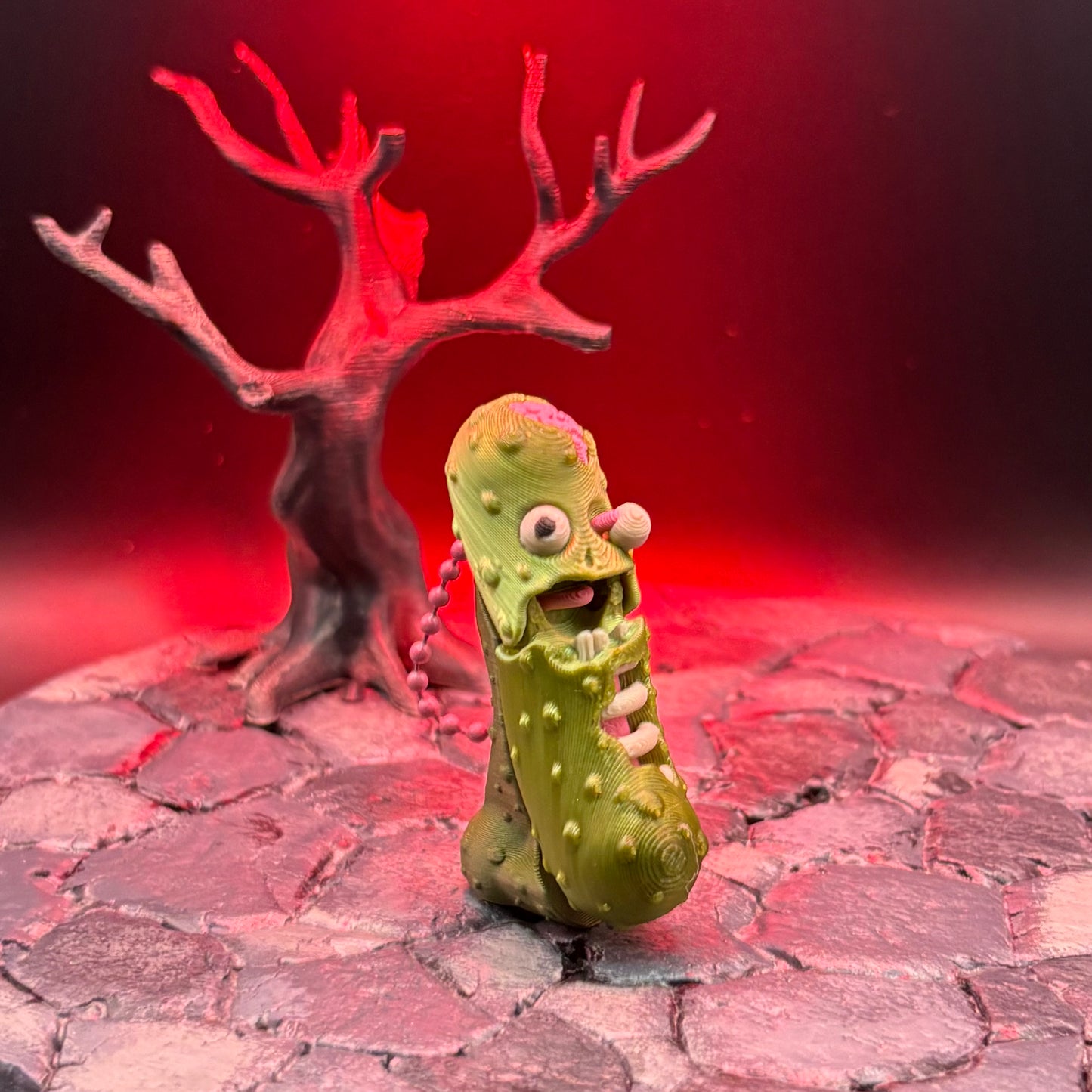 Halloween Pickle Fidget | Articulated Witch, Zombie, or Frankenstein Keychains | Frankenstein (w/stand) Desk Buddy | 3D Printed Gift