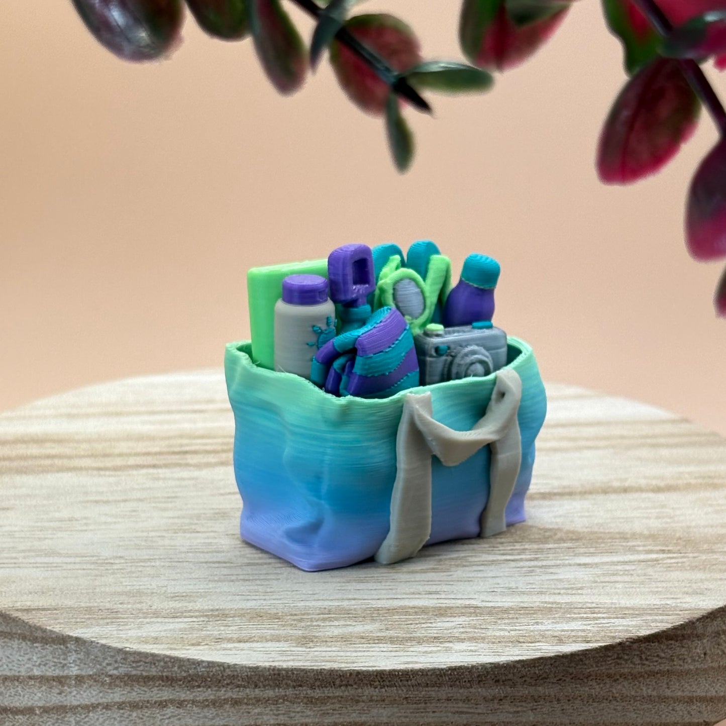 Beach Bag Clicker Keychain | Double Click Fidget | 3D Printed Beach Bag | Mochi Makes | Purse Charm | Summer Gift
