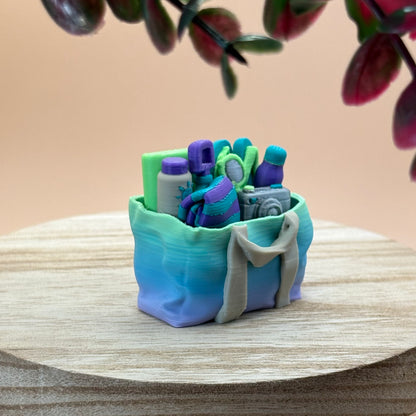 Beach Bag Clicker Keychain | Double Click Fidget | 3D Printed Beach Bag | Mochi Makes | Purse Charm | Summer Gift