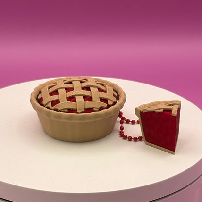 Pie Clicker Keychains | Pecan or Berry Pie Fidget | Mini Pie Slice Charm | 3D Printed Foodie Gift