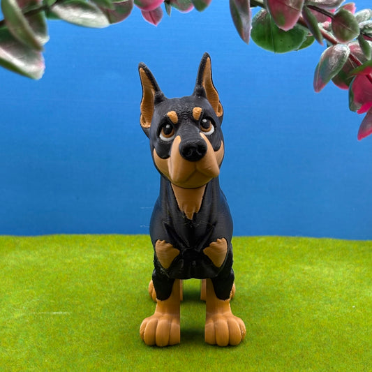 Doberman Dog Figurine | Articulated Puppy Pal | Flexi Desk Pet | Dog Lover Gift | 3D Printed