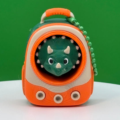 Backpack Buddies Clicker Keychain | Hammy the Pig or Stewie the Dino | Cute Backpack Fidget | Animal Bag Charm | 3D Printed