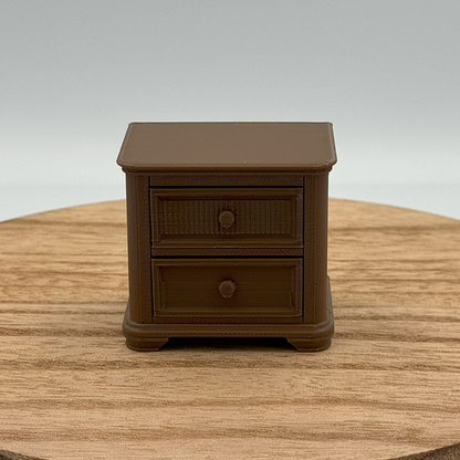 2-Drawer Nightstand Dollhouse Miniature 1:12 Scale