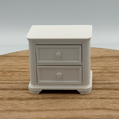 2-Drawer Nightstand Dollhouse Miniature 1:12 Scale