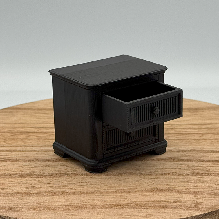 2-Drawer Nightstand Dollhouse Miniature 1:12 Scale